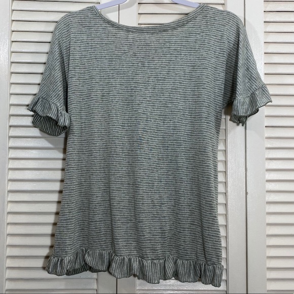 ModCloth Striped Ruffle Wrap Top - Picture 1 of 5